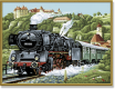 Malen nach Zahlen Dampflokomotive